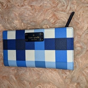 Blue checkered Kate Spade Wallet